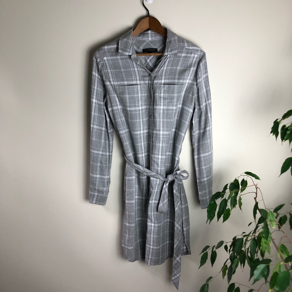 Banana Republic Factory Plaid Button Down Dress